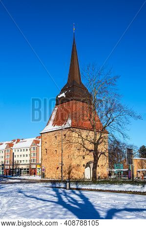 Historical Buildings In The City Rostock, Germany.