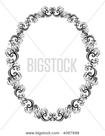 Illustration vectorielle de cadre Floral noir