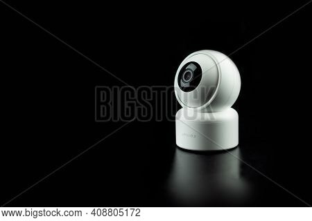 Samut Prakan, Thailand - February 18, 2021 : The Smart Xiaomi Imilab C20 Home Security Camera On Bla