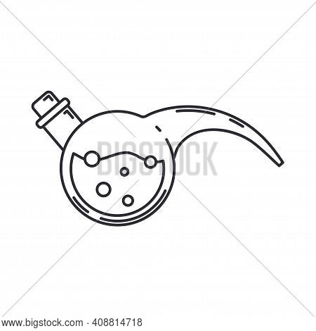Line Medical Pharmaceutica Icon Retort, Tube. Professional Equipment Symbol. Science, Pharmacy, Medi