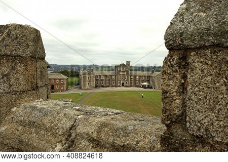 Falmouth (england), Uk - August 15, 2015: A View Of Pendennis Castle And Park, Falmouth, Cornwall, E