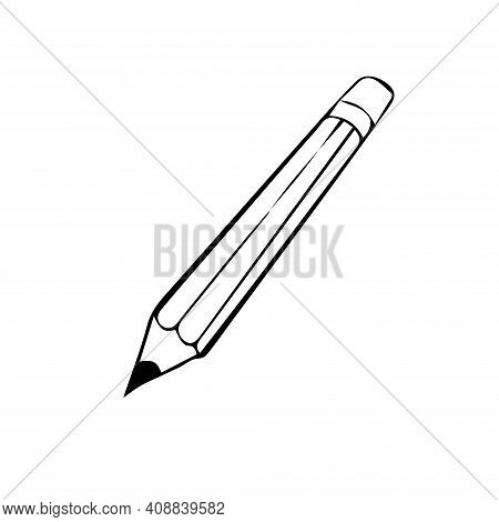Pencil Draw Flat Design Illustration Vector Sketch