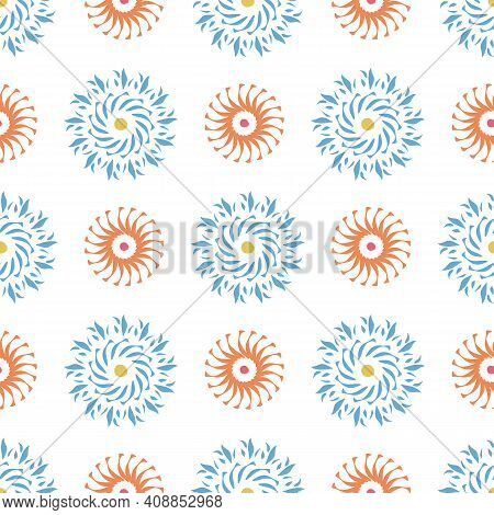 Abstract Geometric Swirl Circle Pattern. Seamless Vector Repeat Background. Geometric Textured 3d De