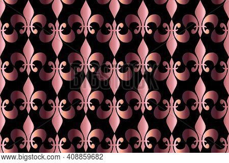 Royal Heraldic Lilies Seamless Pattern Abstract Background