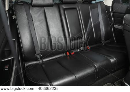 Novosibirsk, Russia - February 18 2021: Mazda Cx-7, New Car Inside. Clean Car Interior. Black Back S
