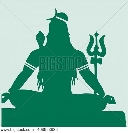 Sketch Of Indian Famous And Powerful God Lord Shiva And His Symbols Outline, Silhouette Editable Ill