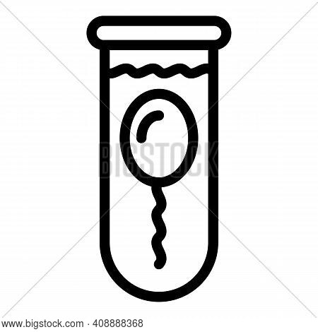 Sperm In Test Tube Icon. Outline Sperm In Test Tube Vector Icon For Web Design Isolated On White Bac
