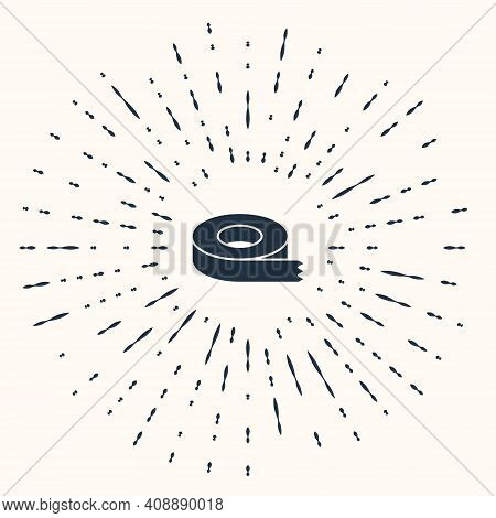 Grey Scotch Tape Icon Isolated On Beige Background. Insulating Tape. Abstract Circle Random Dots. Ve