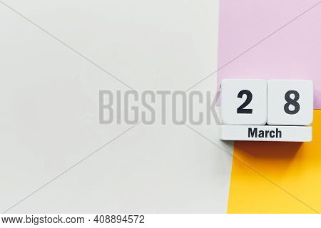 28 Twenty-eighth Day Of Spring Month Calendar March With Copy Space
