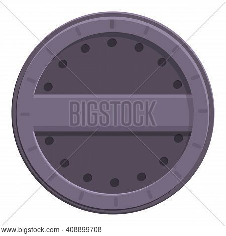 Asphalt Manhole Icon. Cartoon Of Asphalt Manhole Vector Icon For Web Design Isolated On White Backgr