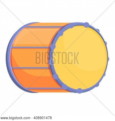 Drum Acoustic Icon. Cartoon Of Drum Acoustic Vector Icon For Web Design Isolated On White Background