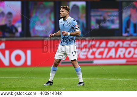 Milano, Italy. 14th February 2021 . Ciro Immobile Of Ss Lazio   During The Serie A Match Between Fc 