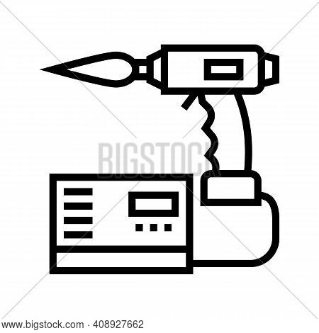 Manual Arc Welding Line Icon Vector. Manual Arc Welding Sign. Isolated Contour Symbol Black Illustra
