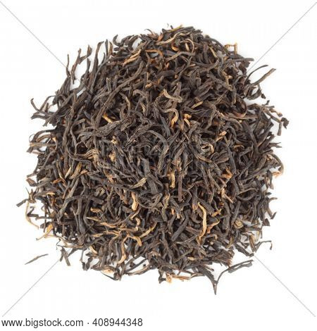 Premium quality red tea from Ansi, China, isolated on white background