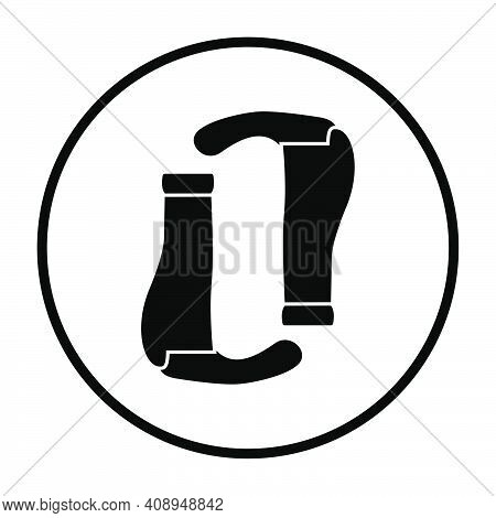 Bike Grips Icon. Thin Circle Stencil Design. Vector Illustration.