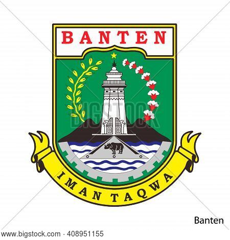 Coat Of Arms Of Banten Is A Indonesian Region. Vector Heraldic Emblem