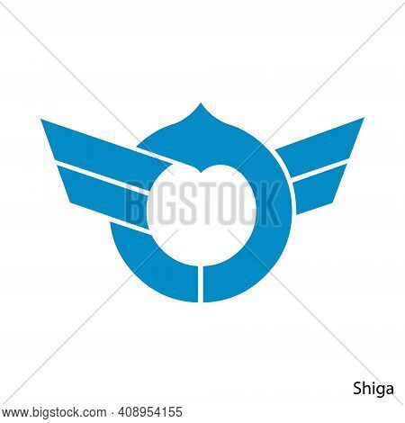 Coat Of Arms Of Shiga Is A Japan Prefecture. Vector Heraldic Emblem