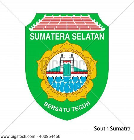 Coat Of Arms Of South Sumatra Is A Indonesian Region. Vector Heraldic Emblem