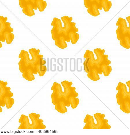 Illustration On Theme Big Pattern Identical Types Walnut, Nut Equal Size. Walnut Pattern Consisting 