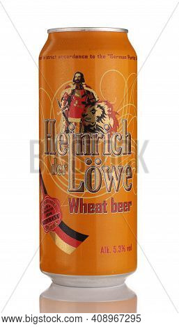 Lviv, Ukraine - July 11, 2020: Heinrich Der Lowe German Beer In A Can