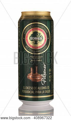Lviv, Ukraine - July 11, 2020: Eichbaum Beer In A German Can