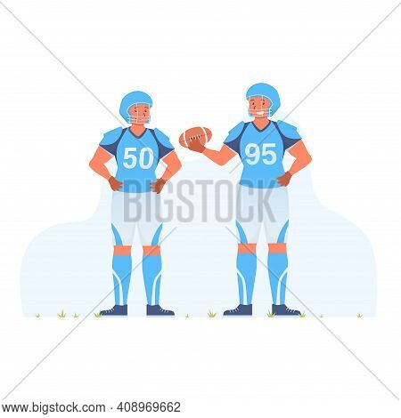 Flat Illustration American Football On White Background
