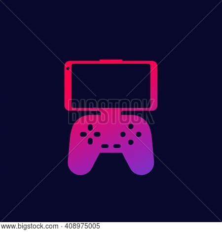 Gamepad For Smart Phone Icon, Vector Design