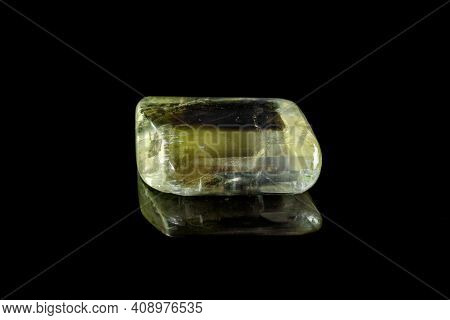 Macro Mineral Stone Gedanite Black Background