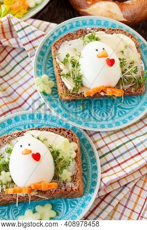 Slice Of Bread With Butter And Egg