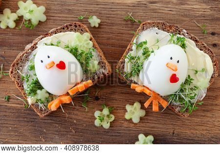 Slice Of Bread With Butter And Egg