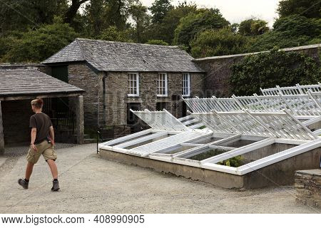 Saint Austell (england), Uk - August 19, 2015: Greenhouse Inthe Lost Gardens Of Heligan, Cornwall, E