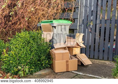 Excess Cardboard Packaging Waste As A Result Of Increased Postal Deliveries As A Result Of The Covid
