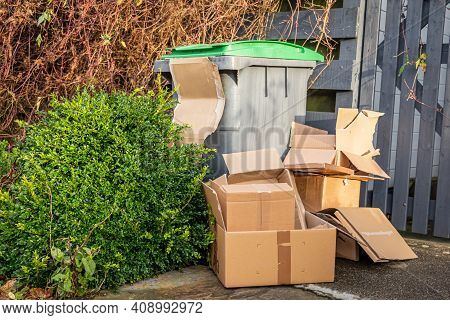 Excess Cardboard Packaging Waste As A Result Of Increased Postal Deliveries As A Result Of The Covid