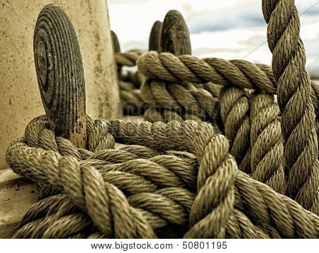Yachting. Parts Of Yacht. Nautical Ship Rope.