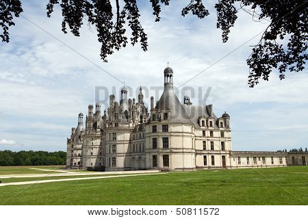 The royal Castle of Chambord in Cher Valley France