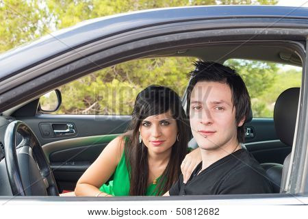 Couple Inside Car