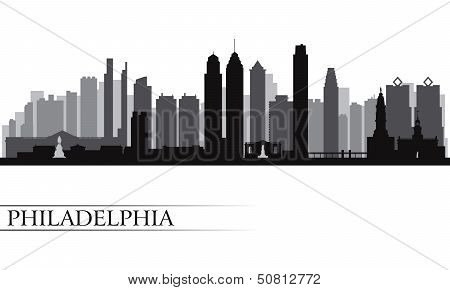 Philadelphia City Skyline Detailed Silhouette