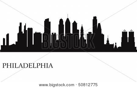 Philadelphia City Skyline Silhouette Background