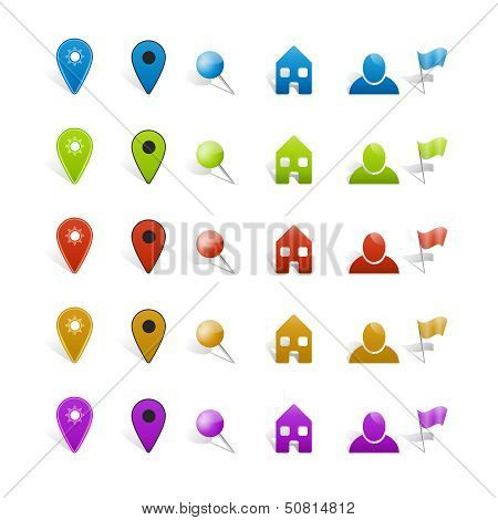 Set Of Vector Infographics Map Marks