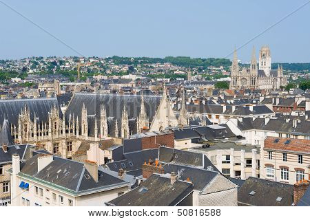 Cityscape Of Rouen In A Summer Day