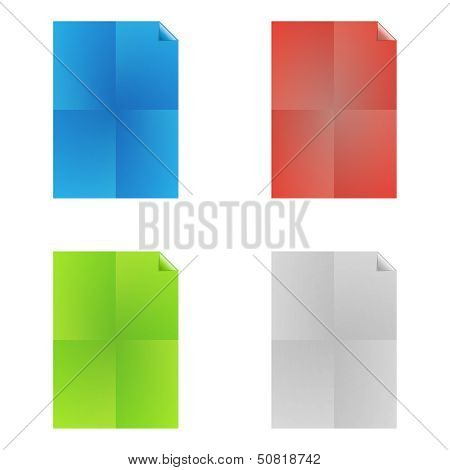 Set Of Vector Folded Papers