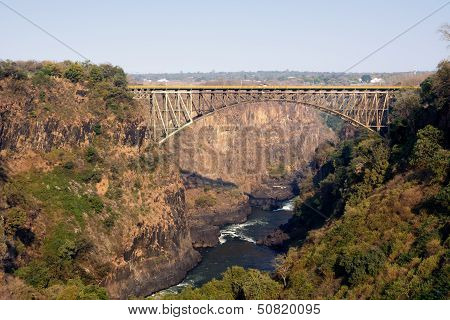 Victoria Falls Bridge Crossing The Zambezi River