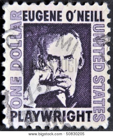 a stamp shows Eugene Oï¿½Neill American playwright and Nobel laureate in Literature