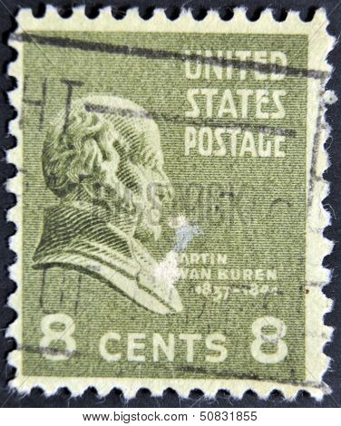 UNITED STATES - CIRCA 1937: A stamp printed in USA shows President Martin Van Buren circa 1937