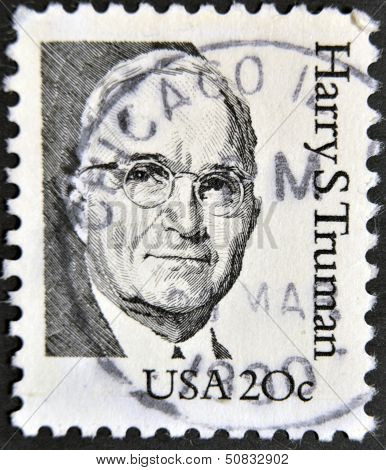 USA - CIRCA 1984: A stamp printed in USA shows Harry S. Truman circa 1984