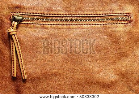 Leather Background With Zipper