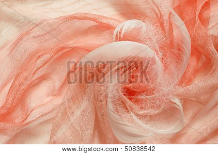 Peach Viscose Fabric With Drapery