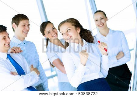 happy business woman