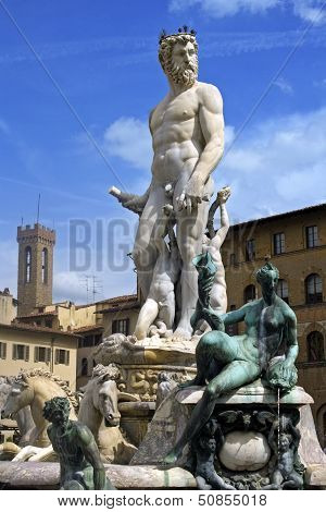 Neptune Fountain In Florence