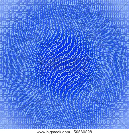 Binary Code Distortion With White Numerals On Blue